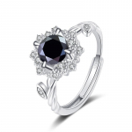 Bague Ringen Round 8H8A VVS D Color 1ct Moissanite Ring S925 Sterling H&otilde;bedast Ehted Aksessuaarid Lill Neli k&uuml;&uuml;nisr&otilde;ngad naistele 1ct adjustable valge
