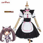 Uwowo Nekopara Cosplay kleit, koomiksikassi Cosplay Girl &scaron;okolaadiga 3XL valge