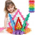 300 tk/komplekt DIY ehitusklotsid Lastele STEM m&auml;nguasjad Harivad ehitusm&auml;nguasjad Kettakomplektid Blokeeriv tahke plast eelkooliealistele lastele poistele 300 Pieces