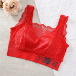 Seksikas pitsist &otilde;mblusteta naiste rinnahoidja, mugav hingav sportlik iludus seljavest rinnakorvi toru &uuml;lemine aluspesu L punane