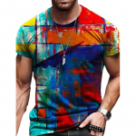 Uus suvine meeste moe T-s&auml;rk Personality Red Tiger Printed meeste T-s&auml;rk Top 2XL