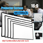 Kaasaskantav kokkupandav projektoriekraan HD kodukino v&auml;lik&auml;mpingu 3D-film 60 inch valge