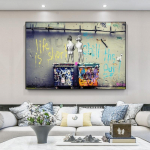 T&auml;navagrafiti kunst Banksy elu on l&uuml;hike Chill The Duck Out l&otilde;uend Maalid L&otilde;uendiplakatid T&auml;navakunstipildid Kodukaunistus 20*40cm