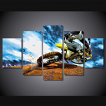 5 Panel Art sky motocross racing Maalimine L&otilde;uend Prindi Moodne Pilt Sein Art Decor Avaleht Raamimata 20x35cm*2 20x45cm*2 20x55cm*1
