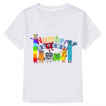 Lapsed Armsad numbriklotsid Riided Lapsed Suvine mood T-s&auml;rk Beebipoistele Multifilmi T-s&auml;rgid V&auml;ikelapsed T&uuml;drukud L&uuml;hikeste varrukatega vabaaja topid 100 valge