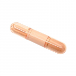 Neli-&uuml;hes kaasaskantav PVC-kattega meigipintslikomplekt minipuudri ja silmaharja jaoks