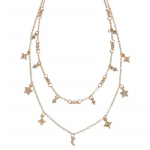 Charm Fashion Kuld S&auml;delev Rhinestone Star Crescent Moon Charm Choker kaelakee Naiste ehted Kingitused kuld