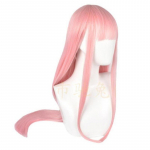 Anime DARLING FRANXX 02 Zero Two Wigs 100cm pikad roosad kuumakindlad s&uuml;nteetilised juuksed Perucas Cosplay parukas One Size roosa