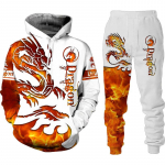 3D Dragon Printed Meeste dressipluus, kapuuts Meeste Loomade Spordidress/Pullover/Jakk/P&uuml;ksid Spordir&otilde;ivad Kevad-s&uuml;gis meeste &uuml;likond 4XL