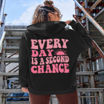 Iga p&auml;ev on teine ​​v&otilde;imalus Kirjatr&uuml;kk Naiste kapuutsid Loominguline vabaaja vintage puuvillane dressipluus T&auml;navatasku Paarir&otilde;ivad S must