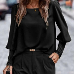 DAFIFY naiste moe s&uuml;gistalv vabaaja &uuml;hev&auml;rviline printimine pikkade varrukatega kaelusega pluusid ja s&auml;rgid S must