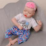 18-tolline Reborn Sleeping Baby Doll Vasts&uuml;ndinud beebinukk, juba v&auml;rvitud, viimistletud, elutruu pehme puudutusega 3D-nahk, k&auml;sitsi joonistatud juuksed