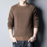 &Uuml;markaelusega džemprid meeste uus trend, avarad topid Triibuline žakaarkootud alaosa Meeste sisemine s&uuml;gis ja talv M