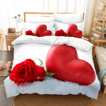 3D Love voodipesu komplekt paaritoale tekikott Padjap&uuml;&uuml;r 2/3 tk p&uuml;hadekink AU210 * 240 t&auml;issuuruses Romantic Love Kiiresti kuivav pehme kodutekstiil AU Queen 210x210cm