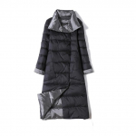 Kahepoolne pikk sulejope Kevad-s&uuml;gisene turtlenkaelusega valge pardisulgede soojad parksid XXXXXL must