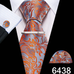 Barry.Wang meeste rohelised sinised lipsud h&otilde;bedase lipsuklambriga Pulma siidist kaelalips Hanky ​​mansetin&ouml;&ouml;pide &auml;rikomplekt N-6438