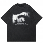 2024 Streetwear Graffiti Letter Graphic Unisex T-s&auml;rk S must