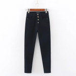 Kvaliteetsed uued vintage kitsad nelja n&ouml;&ouml;biga k&otilde;rge v&ouml;&ouml;kohaga pliiatsteksad Naiste Slim Fit Stretch teksap&uuml;ksid t&auml;ispikad kitsad p&uuml;ksid S