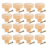 16 tk m&ouml;&ouml;bel puidust nupuga kruvikinnitus naturaalse puidu teraga elegantne &uuml;he auguga &uuml;mmargune kapp kapi sahtli t&otilde;mbek&auml;epideme vahetustarvikud 16pcs