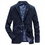 Kevad-s&uuml;gis velvetist vabaaja puuvillane jope Meeste Slim Fit &uuml;likond XL sinine