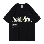 2023. aasta Unisex hip-hop T-s&auml;rk T&auml;navar&otilde;ivad Jaapani Kanji Harajuku Naljakas kassi naiste T-s&auml;rk XS must
