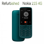 Renoveeritud Nokia Originaal Nokia 215 4G (2020) LTE 4G mobiiltelefon &uuml;he 1/2 SIM-iga No charger roheline
