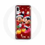 Coque pour Samsung Galaxy A30 Mickey Mouse et Minnie Mouse le jour de No&euml;l