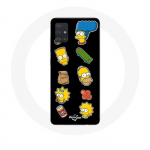 Samsung Galaxy A51 &uuml;mbris Simpsonite kleebised mustal taustal