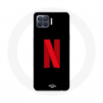 Oppo A93 Netflixi logo &uuml;mbris punasel mustal taustal