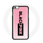Coque pour Iphone 8 Blackpink Groupe de K-pop Logo Noir Rose Fond Rose