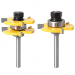 2 tk 1/4-tolline T-t&uuml;&uuml;pi varre keele soonega vuugiruuteri otsaku komplekt puidu l&otilde;ikeriist