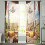 P&auml;ikeseloojanguvaatega r&otilde;du Pariisis &Otilde;hukesed kardinad Magamistuba Voile kardin Elutuba Akna &otilde;hukesed kardinad K&ouml;&ouml;k T&uuml;llkardinad 135W x 114H(cm) white