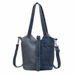 Teksakott Patchwork Naiste k&auml;ekott Crossbody kott helesinine v&auml;rv