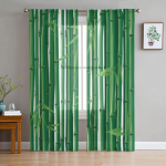 Bambusroheline valge t&uuml;ll l&auml;bipaistev aknakardinad elutuppa Magamistuba Moodne &scaron;ifoon Voile organza kardinad dekoorkardinad 135W x 114H(cm)