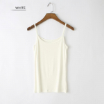 Naiste vabaaja &otilde;hukeste rihmadega paagid varrukateta &uuml;mmarguse kaelusega avarad suveriided aluss&auml;rgi spagetirihm Basic camisoles M valge