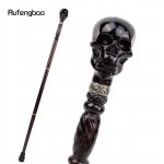 Must Creative Devil Skull Puidust moodne jalutuskepp Dekoratiivne Cospaly puidust jalutuskepp Halloweeni vitsakepp Crosier 93cm must