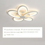 Kaugjuhtimispult Kolmev&auml;rviline valgus Moodne minimalistlik LED-s&ouml;&ouml;gituba elutuba magamistuba lilledega laelamp 5 headlights valge