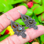 Natural Labradorite Gemstone Handmade 925 Sterling Silver Earring 2.09 l6f11