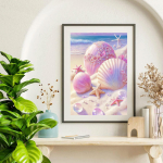 DIY teemantmaal Ilusad kestad ristpistes komplekt Mosaiikkunst Teemantmaal T&auml;isringi/ruudukujuliste teemantidega kodukaunistus Round 30x40cm