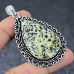 Natural Dalmation Jasper Handmade 925 Sterling Silver Jewelry Pendant 2.68 o4r66