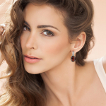 Leverback earrings with oval zirconia, captivating ideal for women punane