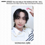 ATEEZ THE WORLD EP.FIN WILL Minirekord 3. F&auml;nnim&auml;rgi &uuml;rituse eelis Fotokaart KPOP Seonghwa