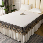 Luksuslik &uuml;hev&auml;rviline pitsist voodiseelik, kolmeosaline Princess Style Smooth voodikattega madrats, libisemisvastane kaitsev voodikate 3 pcs 200x220cm