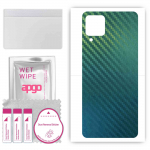 apgo Protective Skin Sticker for the back compatible with Samsung Galaxy F12, Wrap Film, Foil, Vinyl - Pattern Carbon Chameleon CAKA1
