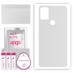 apgo Protective Skin Sticker for the back compatible with Umidigi A9 Pro 2021, Wrap Film, Foil, Vinyl - Pattern Transparent Carbon
