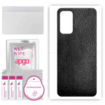 apgo Protective Skin Sticker for the back compatible with Oppo Reno5 K, Wrap Film, Foil, Vinyl - Pattern Black Leather