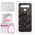 apgo Protective Skin Sticker for the back compatible with LG K41S, Wrap Film, Foil, Vinyl - Pattern Carbon Black Pixel