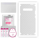 apgo Protective Skin Sticker for the back+sides compatible with Samsung Galaxy S10 5G, Full Wrap Film, Foil, Vinyl - Pattern Transparent Carbon