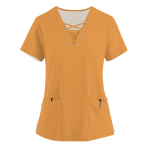 Naiste moodsad V-kaelusega l&uuml;hikeste varrukatega t&ouml;&ouml;riided, n&ouml;&ouml;ride ja taskutega, &uuml;hev&auml;rvilised topid ja kaitseriided L sinine