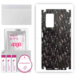 apgo Protective Skin Sticker for the back+sides compatible with Oppo A36, Full Wrap Film, Foil, Vinyl - Pattern Carbon Black Pixel